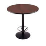 36-Inch Tall Black Table with Reversible 36-Inch Black/Dark Cherry Round Top and Round Footed 22-Inch Base with Foot Ring