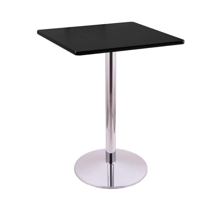 42-Inch Tall Chrome Table with Reversible 30x30-Inch Black/Dark Cherry Square Top and Round Footed 22-Inch Base 2 42-Inch Tall Chrome Table with Reversible 30x30-Inch Black/Dark Cherry Square Top and Round Footed 22-Inch Base - Image 2