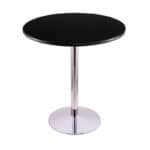 36-Inch Tall Chrome Table with Reversible 36-Inch Black/Dark Cherry Round Top and Round Footed 22-Inch Base