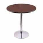 36-Inch Tall Chrome Table with Reversible 36-Inch Black/Dark Cherry Round Top and Round Footed 22-Inch Base