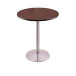 36-Inch Tall Stainless Table with Reversible 30-Inch Black/Dark Cherry Round Top and Round Footed 22-Inch Base
