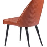 Brown Faux Leather Armless Dining Chairs with Steel Frame (Set of 2) 12 Brown Faux Leather Armless Dining Chairs with Steel Frame (Set of 2)