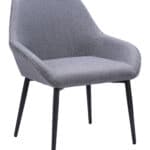 Gray Dining Chair with Armrests, Steel Frame, and Water-Resistant Fabric (Set of 2) 9 Gray Dining Chair with Armrests, Steel Frame, and Water-Resistant Fabric (Set of 2)