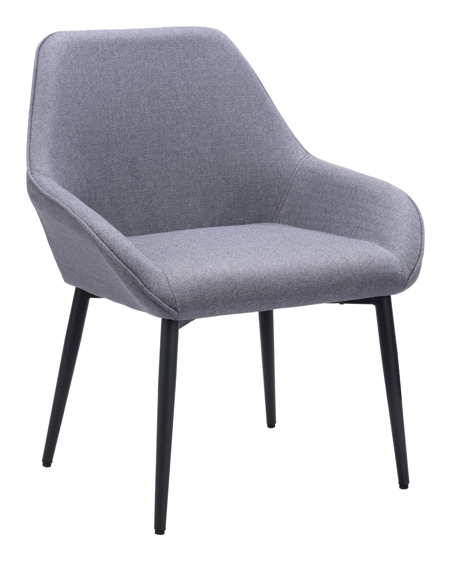 Gray Dining Chair with Armrests, Steel Frame, and Water-Resistant Fabric (Set of 2) 1 Gray Dining Chair with Armrests, Steel Frame, and Water-Resistant Fabric (Set of 2)