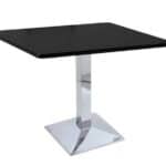 30-Inch Tall Chrome Table with Reversible 36x36-Inch Black/Dark Cherry Square Top and Square 17-Inch Base