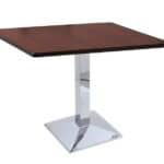 30-Inch Tall Chrome Table with Reversible 36x36-Inch Black/Dark Cherry Square Top and Square 17-Inch Base
