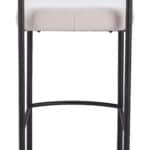 Ivory Teddy Fabric Barstool with Black Steel Frame (Set of 2) 15 Ivory Teddy Fabric Barstool with Black Steel Frame (Set of 2)
