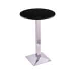42-Inch Tall Chrome Table with Reversible 24-Inch Black/Dark Cherry Round Top and Square 17-Inch Base