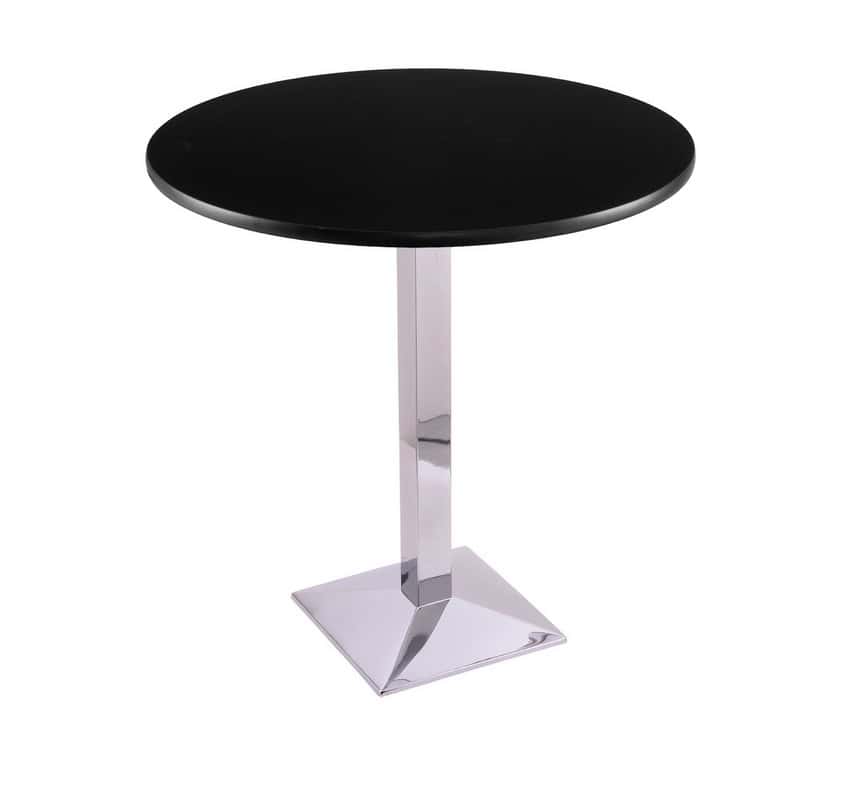 42-Inch Tall Chrome Table with Reversible 36-Inch Black/Dark Cherry Round Top and Square 17-Inch Base 2 42-Inch Tall Chrome Table with Reversible 36-Inch Black/Dark Cherry Round Top and Square 17-Inch Base - Image 2