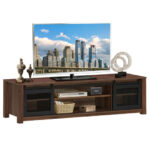 Modern 59 Inch TV Stand with Adjustable Shelves and Cabinets
