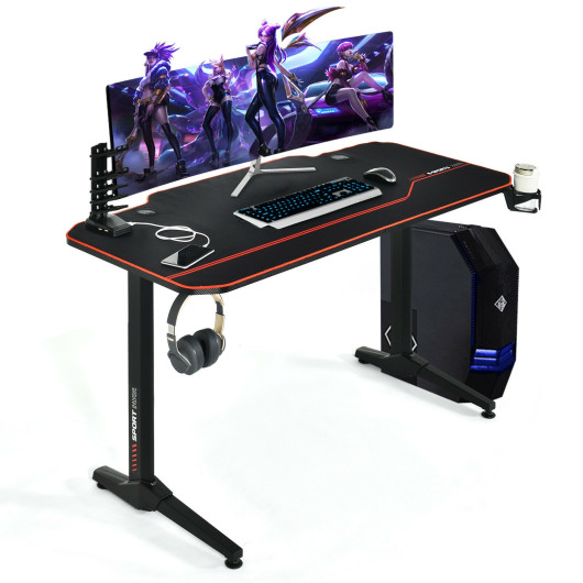 55 Inch Ergonomic Gaming Desk with Full-Desk Mouse Pad 4 55 Inch Ergonomic Gaming Desk with Full-Desk Mouse Pad - Image 4