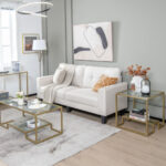 22 Inch 2 Tier End Table with Tempered Glass Top