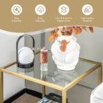 22 Inch 2 Tier End Table with Tempered Glass Top