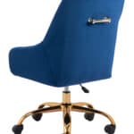 Navy Blue Velvet Office Chair with Gold Base and Adjustable Height 18 Navy Blue Velvet Office Chair with Gold Base and Adjustable Height