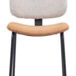 Beige and Brown Dining Chair with Faux Leather and Steel Legs (Set of 2) 16 Beige and Brown Dining Chair with Faux Leather and Steel Legs (Set of 2)
