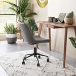 Gray Faux Leather Office Chair with Adjustable Height and Swivel Base 11 Gray Faux Leather Office Chair with Adjustable Height and Swivel Base