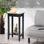 Compact 2-Tier End Tables with Storage Shelf (Set of 2)