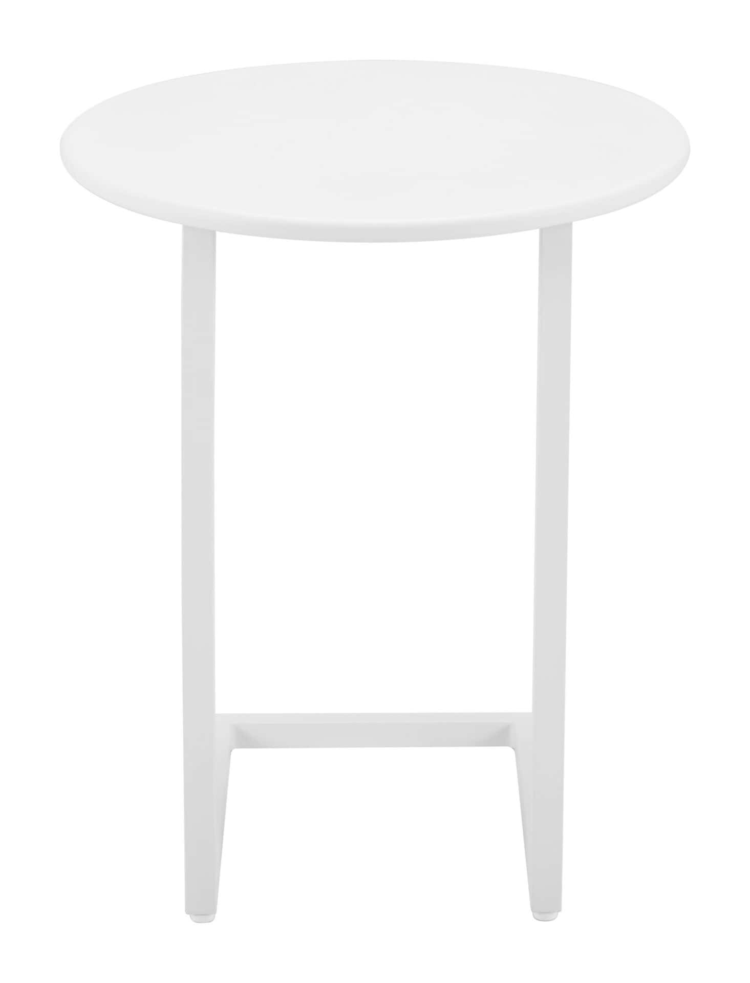 Modern White Round End Table with Durable Aluminum Frame 5 Modern White Round End Table with Durable Aluminum Frame - Image 5