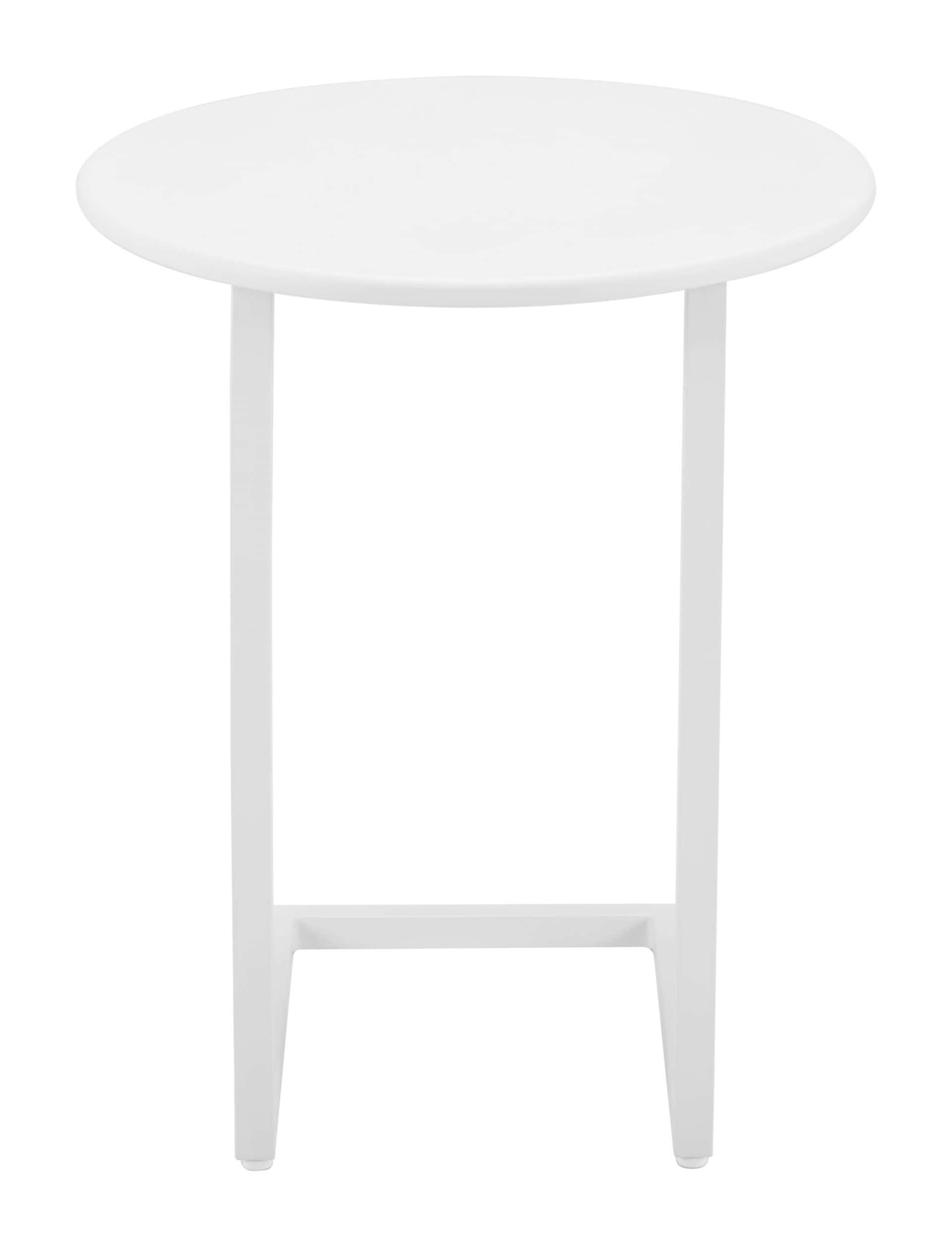 Modern White Round End Table with Durable Aluminum Frame 14 Modern White Round End Table with Durable Aluminum Frame