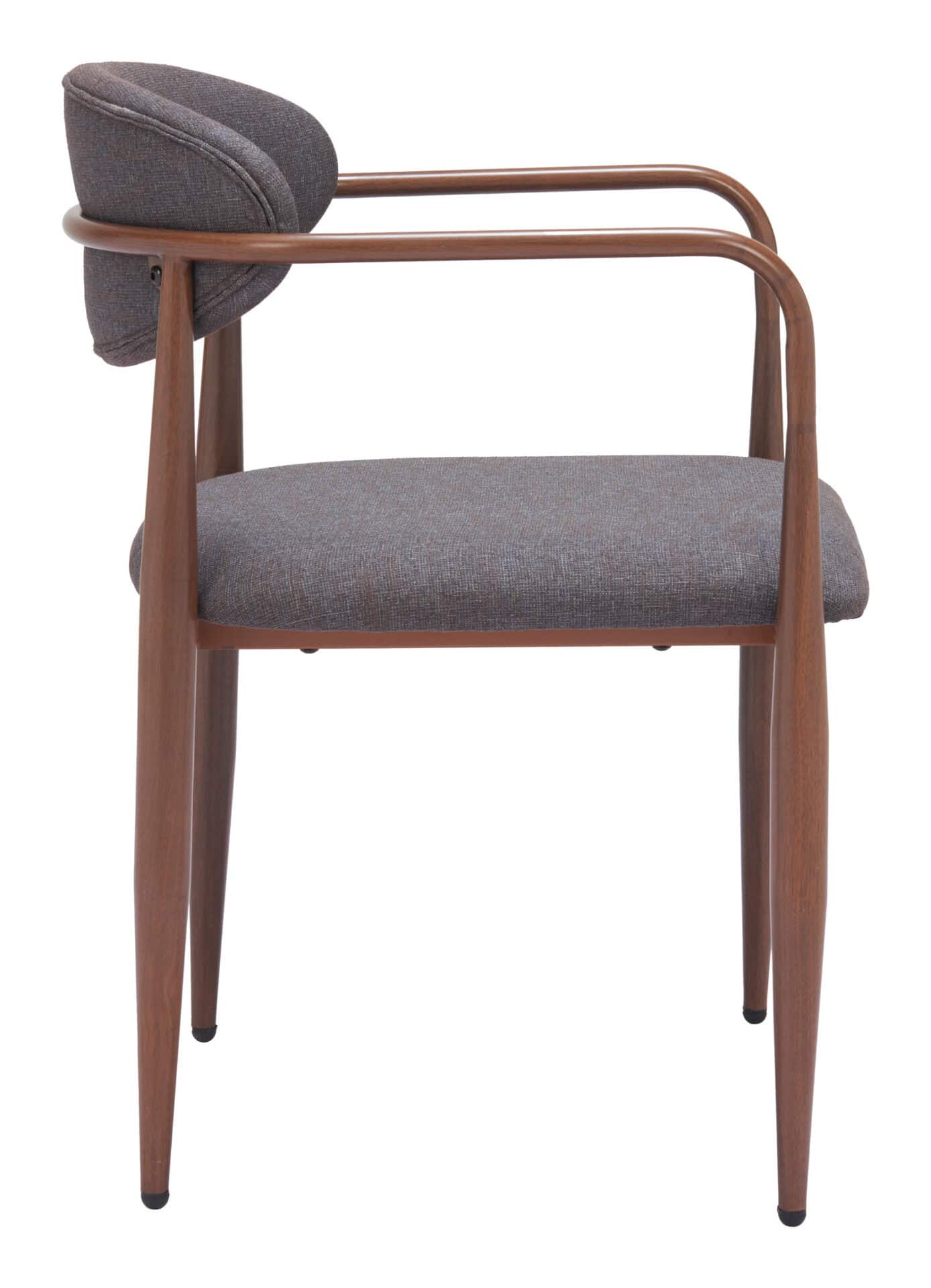 Industrial Steel Dining Chair with Performance Fabric Upholstery Truffle Gray (Set of 2) 4 Industrial Steel Dining Chair with Performance Fabric Upholstery Truffle Gray (Set of 2) - Image 4