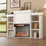 23-Inch 3-Sided Electric Fireplace Heater with Remote Control