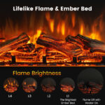 23-Inch 3-Sided Electric Fireplace Heater with Remote Control