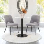 Gray Boho Dining Chair with Steel Legs (Set of 2)