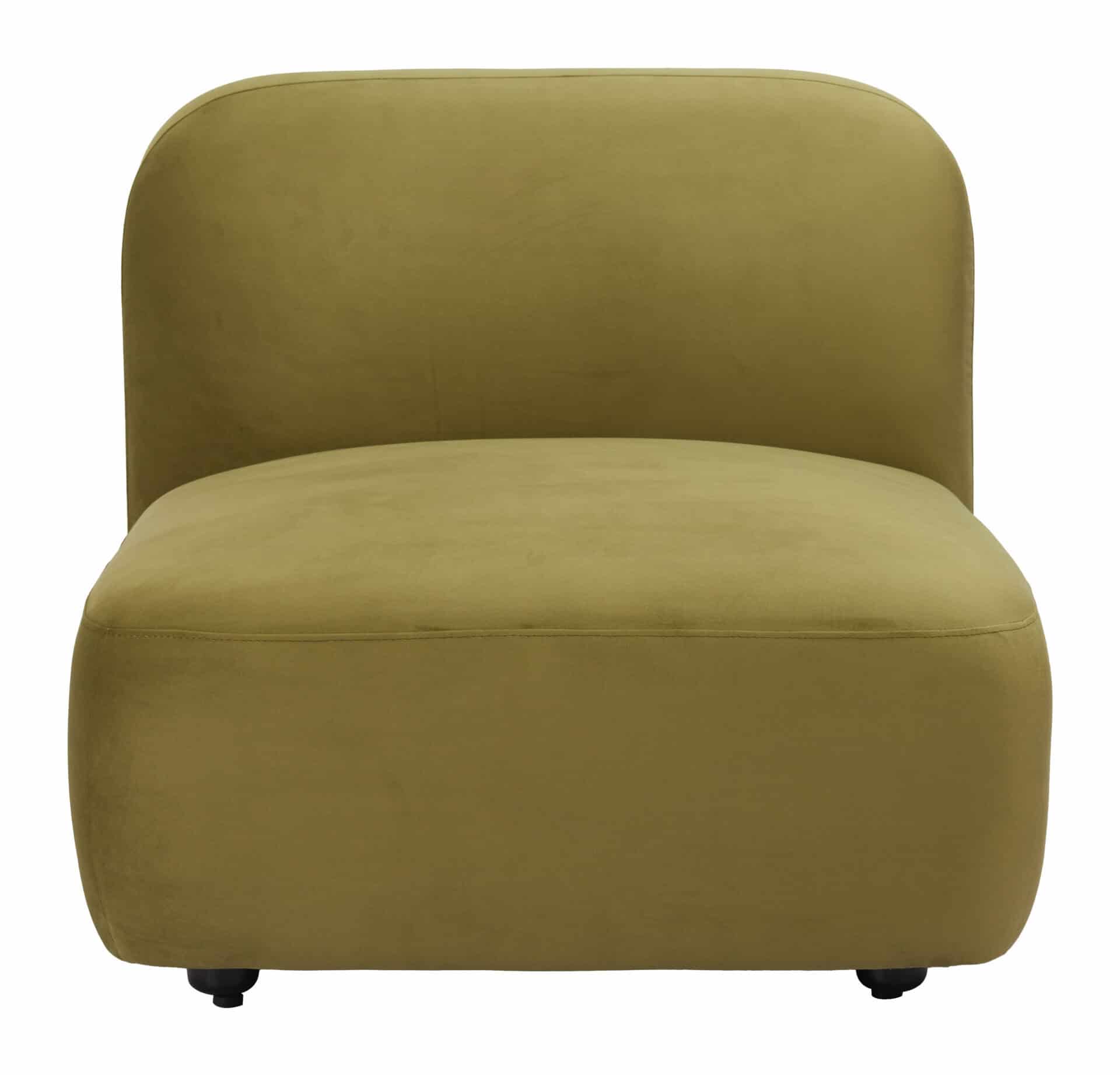 Velvet Tufted Middle Chair with Birch Wood Legs in Green 3 Velvet Tufted Middle Chair with Birch Wood Legs in Green - Image 3