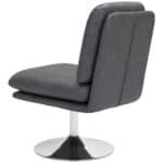Modern Gray Swivel Chair with Chrome Base for Small Spaces