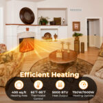 23 Inch Electric Fireplace Insert with Adjustable Heat and Flames