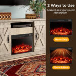 23 Inch Electric Fireplace Insert with Adjustable Heat and Flames