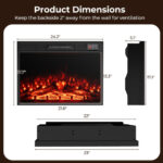 23 Inch Electric Fireplace Insert with Adjustable Heat and Flames