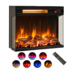 3-Sided Electric Fireplace Insert with Adjustable Heat and Flame Effects