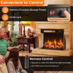 3-Sided Electric Fireplace Insert with Adjustable Heat and Flame Effects