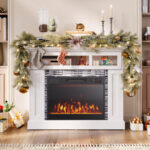 23-Inch Electric Fireplace Heater with Adjustable Flame and Heat