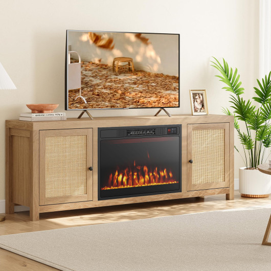 23-Inch Electric Fireplace Heater with Adjustable Flame and Heat - Image 2