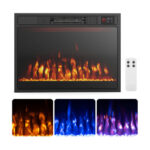 23-Inch Electric Fireplace Heater with Adjustable Flame and Heat