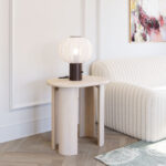 Natural White-Washed Acacia Wood Oval End Table with Durable Design 8 Natural White-Washed Acacia Wood Oval End Table with Durable Design