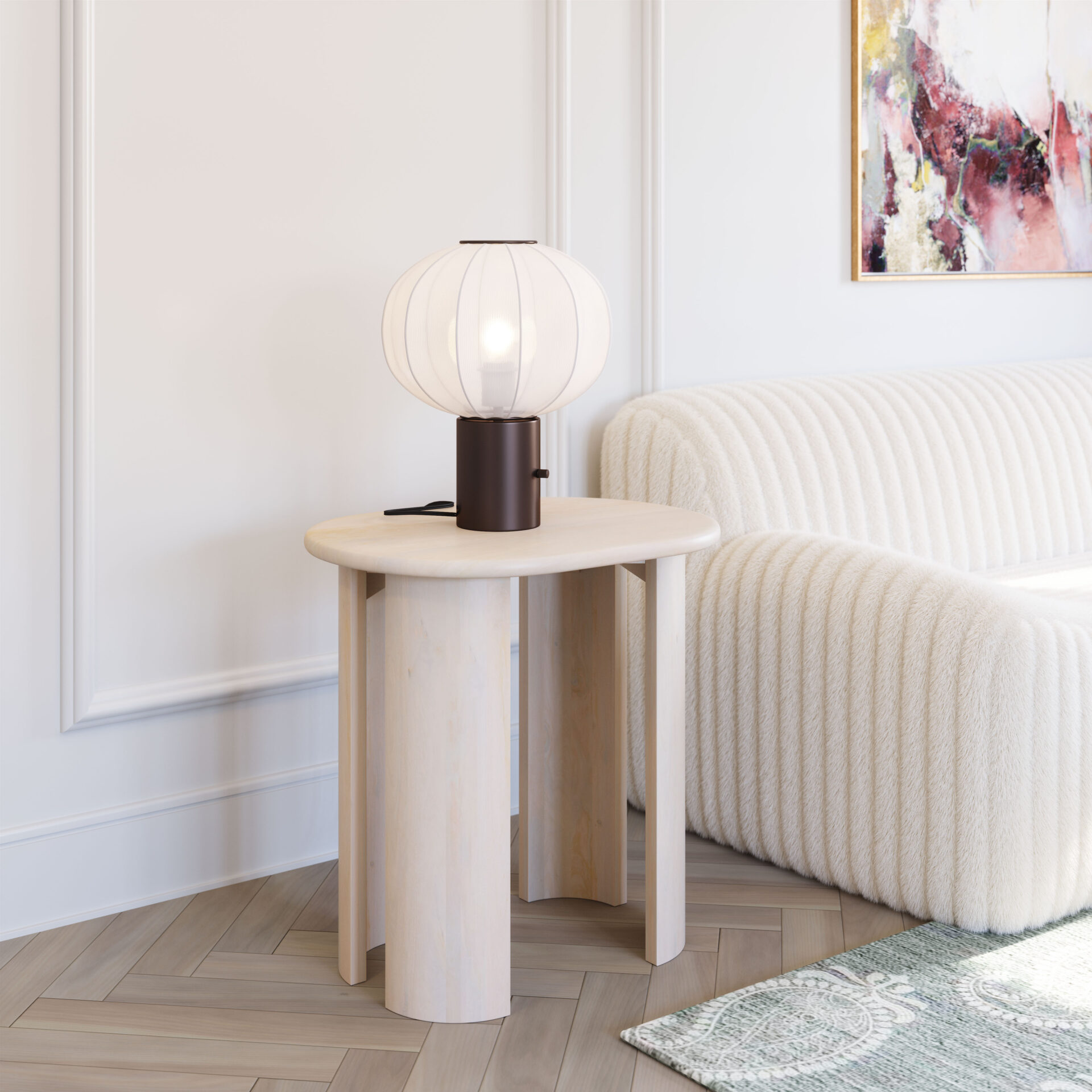 Natural White-Washed Acacia Wood Oval End Table with Durable Design 1 Natural White-Washed Acacia Wood Oval End Table with Durable Design