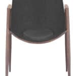 Black Walnut Mid-Century Faux Leather Dining Chairs with Armrests (Set of 2)