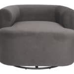 Gray Swivel Chair with Velvet Fabric and Armrest Support 10 Gray Swivel Chair with Velvet Fabric and Armrest Support