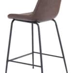 Brown Faux Leather Counter Stool with Black Steel Legs 16 Brown Faux Leather Counter Stool with Black Steel Legs