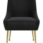 Black Velvet Upholstered Armchair with Gold Metal Legs 15 Black Velvet Upholstered Armchair with Gold Metal Legs