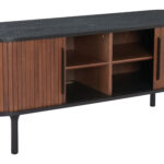 Modern Black and Walnut Entertainment Stand With Storage 17 Modern Black and Walnut Entertainment Stand With Storage