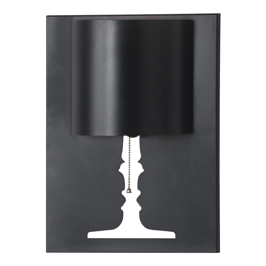 Silhouette Wall Lamp with Black Shade and White Ceramic Base 2 Silhouette Wall Lamp with Black Shade and White Ceramic Base - Image 2