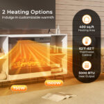 3-Sided Glass Electric Fireplace with Remote Control and Timer