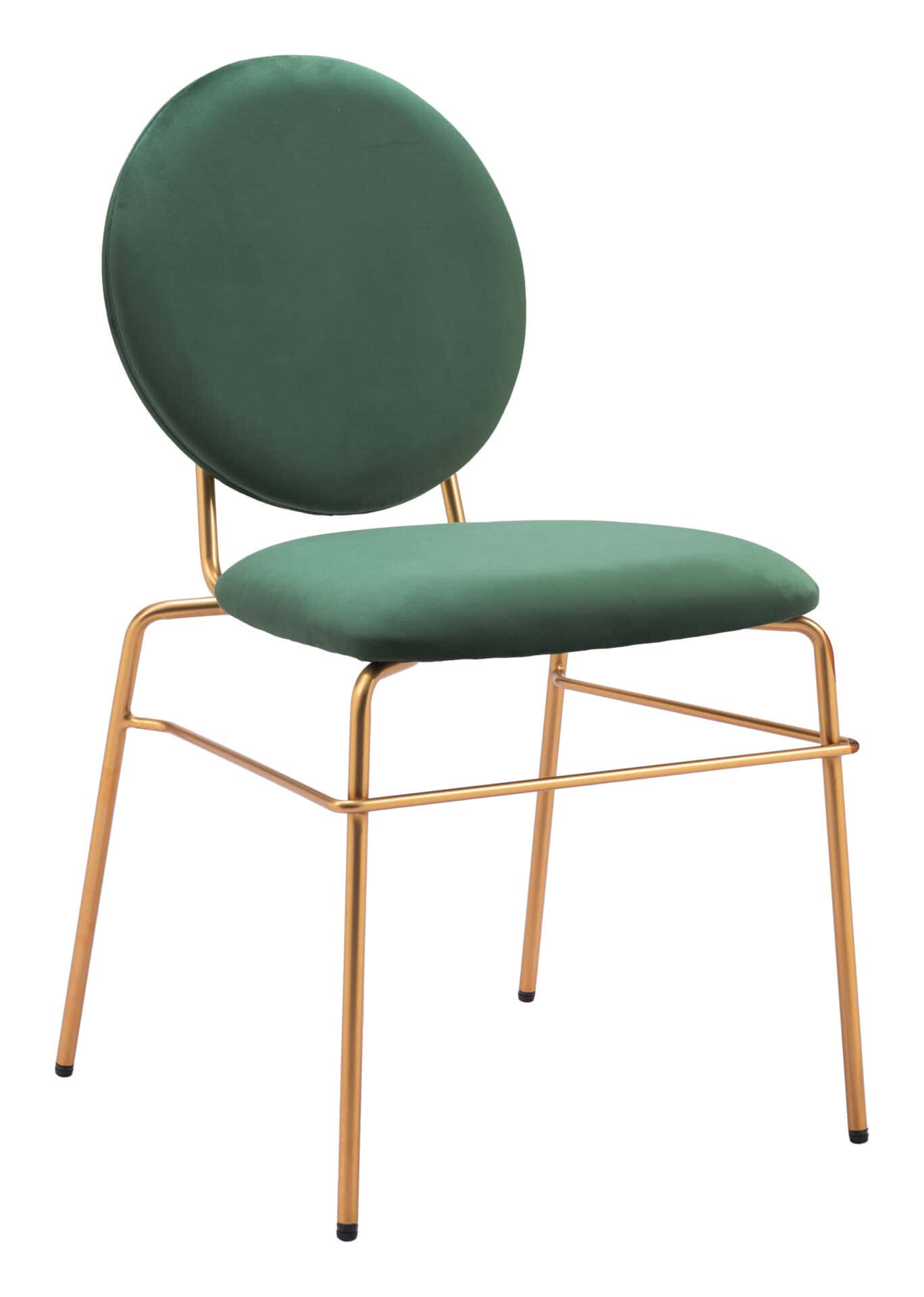 Green Velvet Counter Stool with Gold Legs and Footrest (Set of 2) 3 Green Velvet Counter Stool with Gold Legs and Footrest (Set of 2) - Image 3