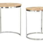 Natural Acacia Wood Coffee and Side Table Set (Set of 2) 14 Natural Acacia Wood Coffee and Side Table Set (Set of 2)