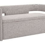 Gray Storage Bench with Hidden Compartment and Armrests 9 Gray Storage Bench with Hidden Compartment and Armrests