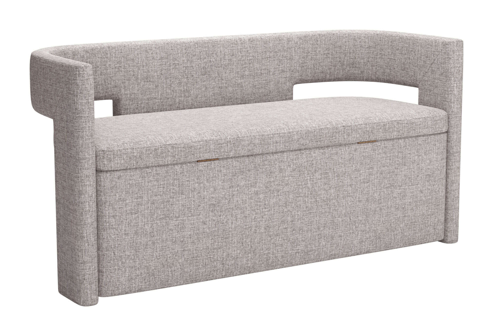 Gray Storage Bench with Hidden Compartment and Armrests 1 Gray Storage Bench with Hidden Compartment and Armrests